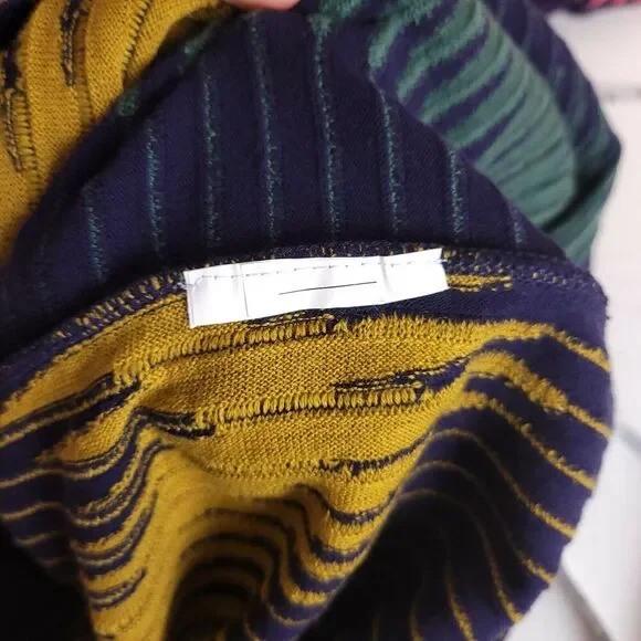 VINTAGE M Missoni Knit Dress short sleeve zig zag blue mustard green pink size? - Picture 10 of 10